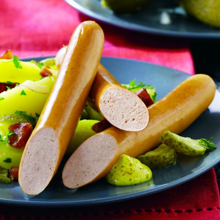 European Wieners and German Potato Salad with Pickles Brandt Meats