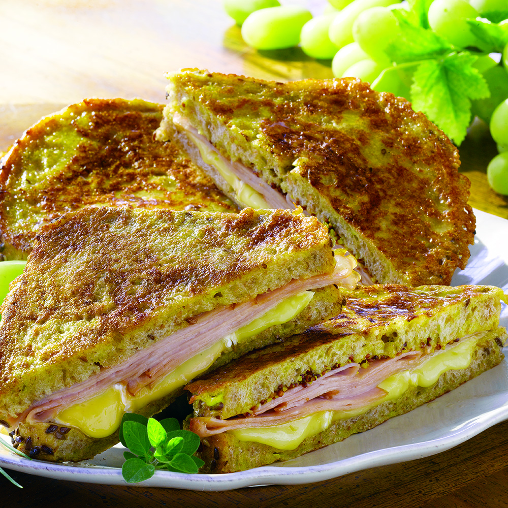 Savory French Toast Stuffed with Black Forest Ham and Brie Cheese