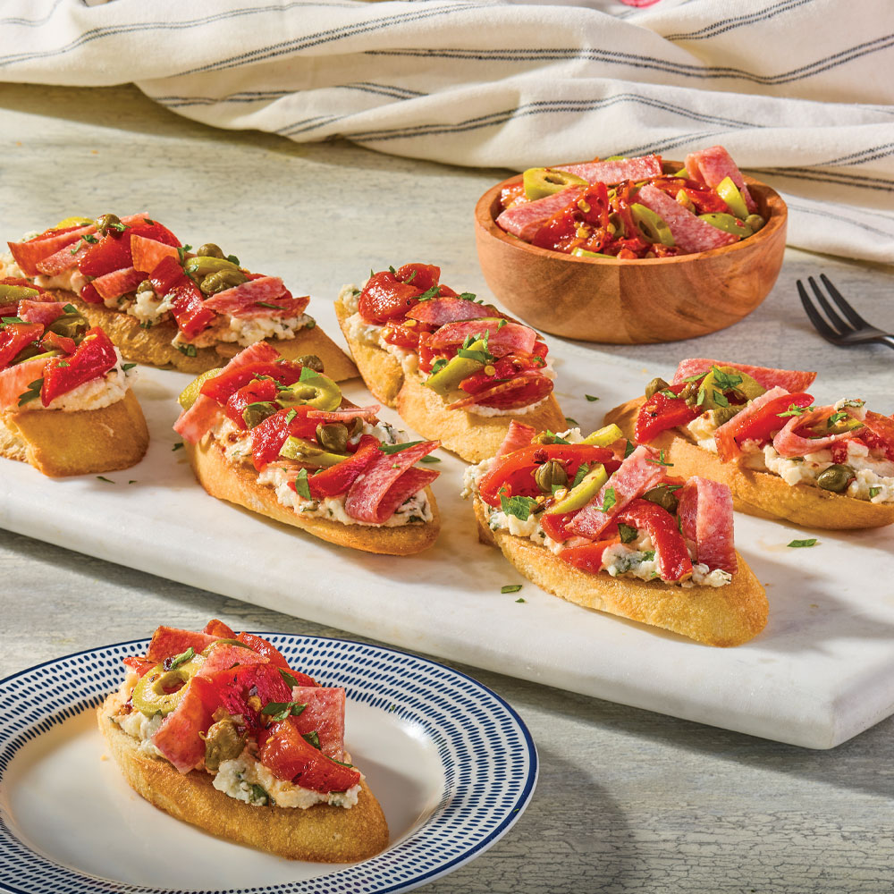 Roasted Red Pepper Bruschetta