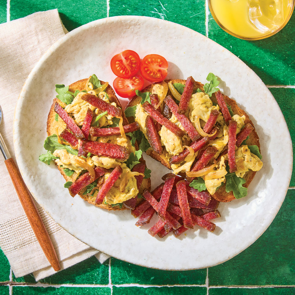 Salami and Eggs Protein Breakfast